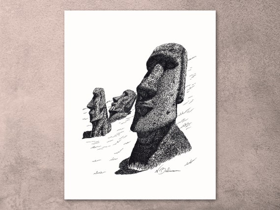 How to Draw Easter Island Moai Statues 
