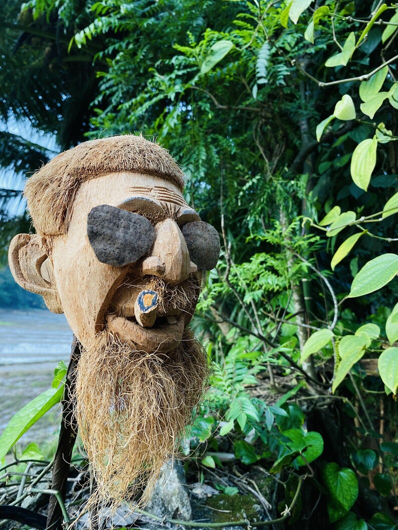 Hand Crafted Coconut Head Wall Hanging Art Deco Halloween Decor Etsy UK