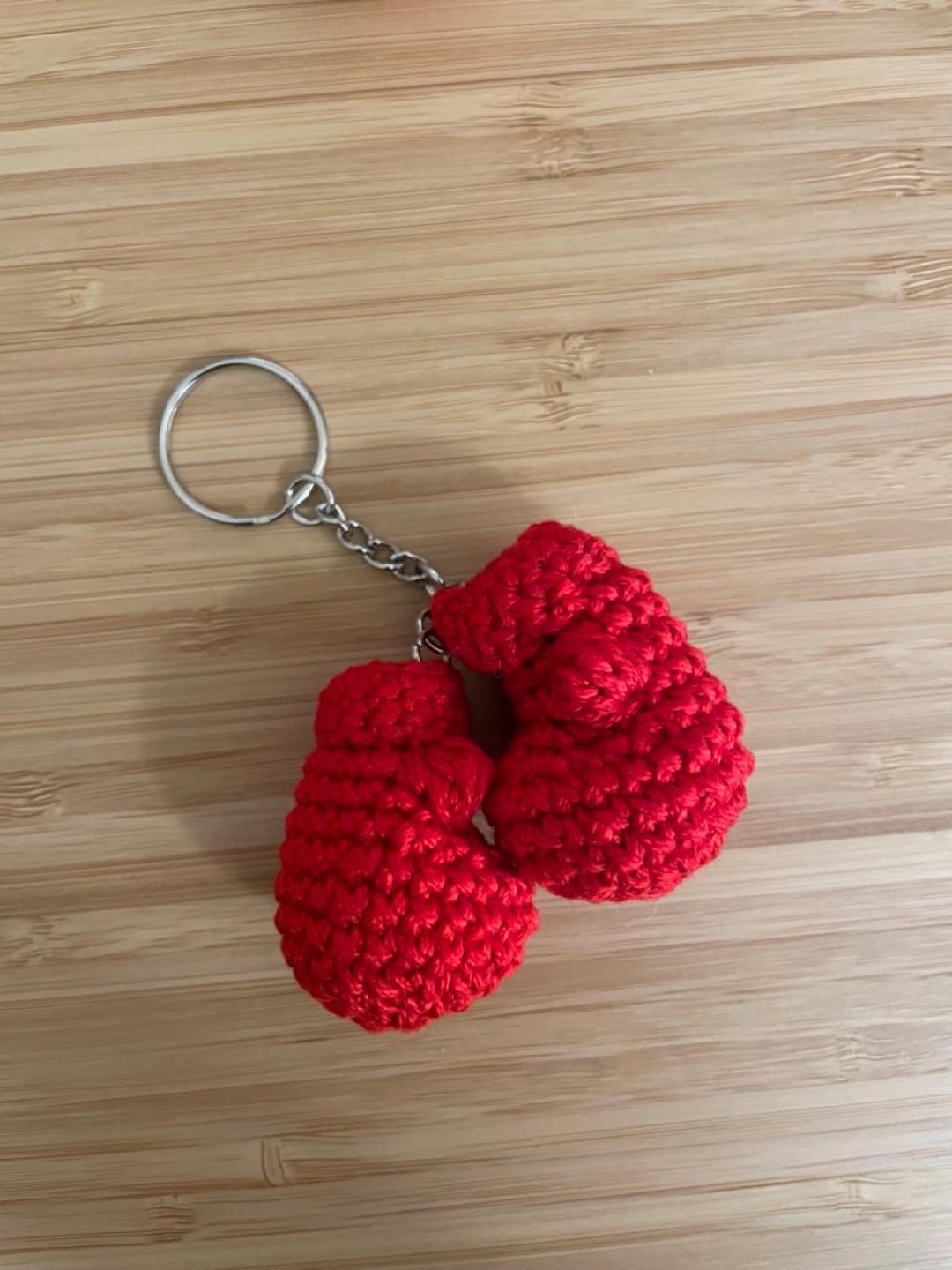 Red Crochet Boxing Gloves Keychain - Etsy