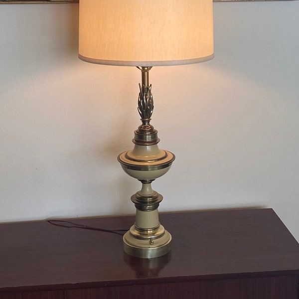 RESERVED For ROGER - Beautiful Brass and Enamel Stiffel Table Lamp! Ornate and Tall!