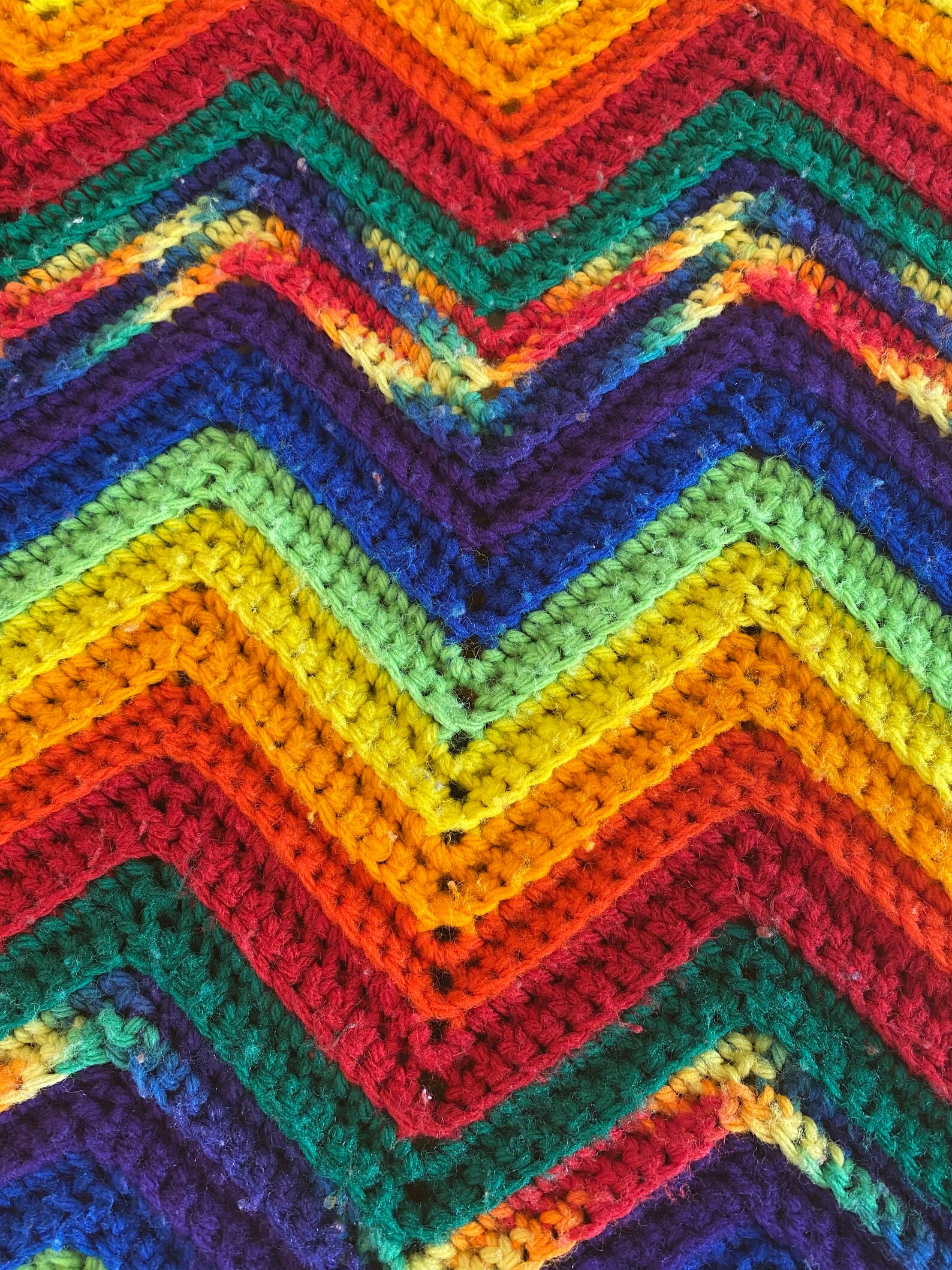 Beautiful Vintage Zig Zag Crochet Afghan / Blanket Beautiful Etsy