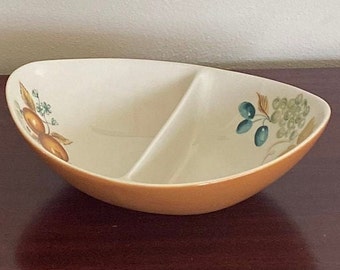 Vintage Ben Seibel Informal True China by Iroquois Divided Serving Bowl - Harvest Time Pattern