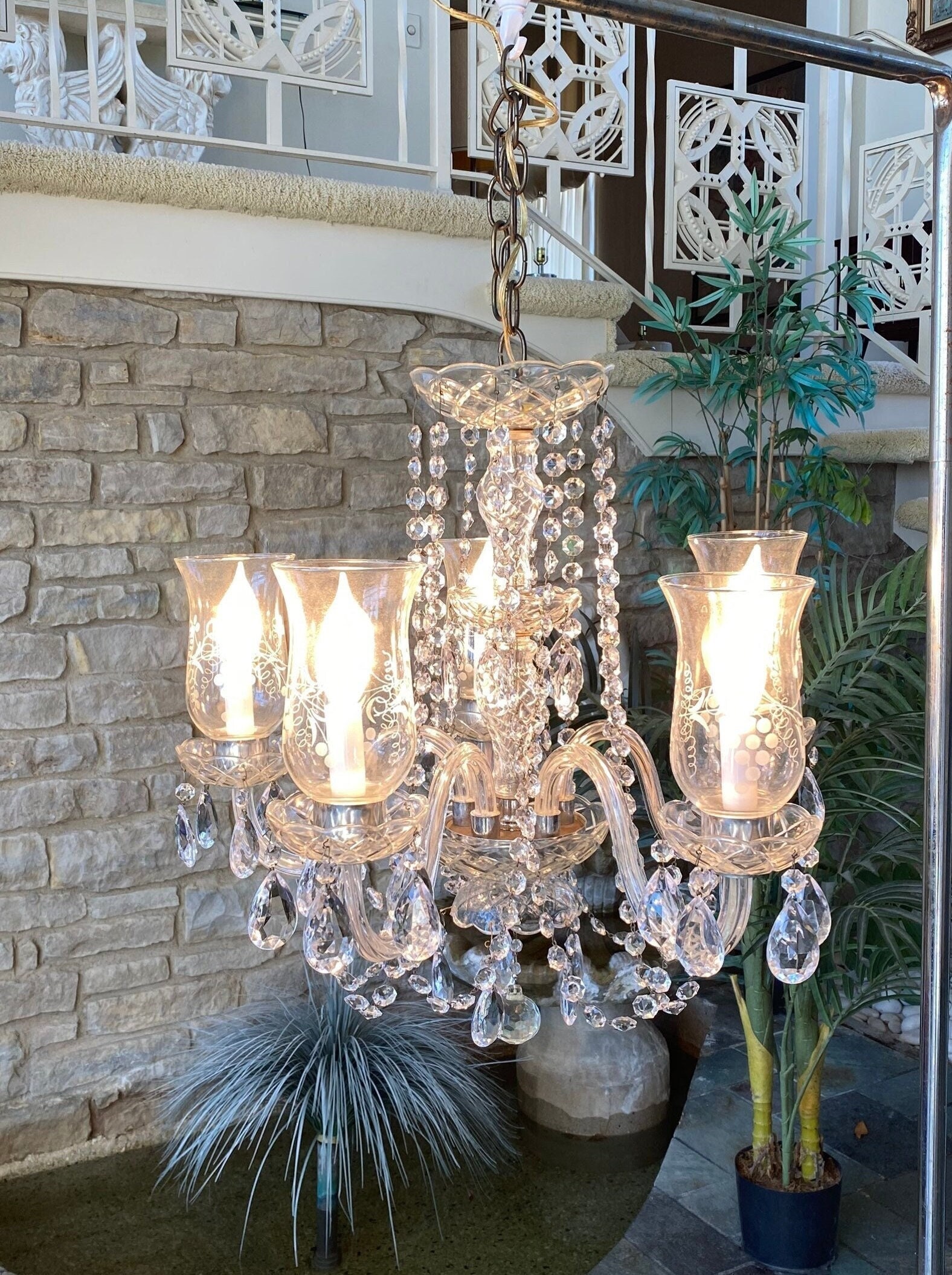 5 arm crystal chandelier deals