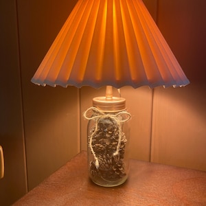 Sweet Vintage Country Farmhouse Mason Style Canning Jar Accent Lamp and Lampshade
