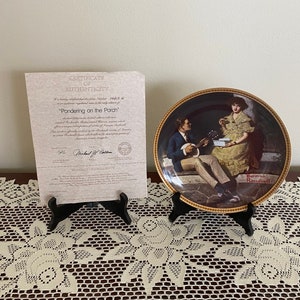 Vintage Collectible Plate Norman Rockwell Edwin Knowles from Bradford Exchange Excellent Condition with Original Box and Certificate