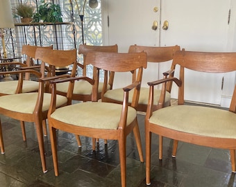 Vintage Drexel Declaration Dining Chairs: Kipp Stewart Mid Century Walnut - Main Image