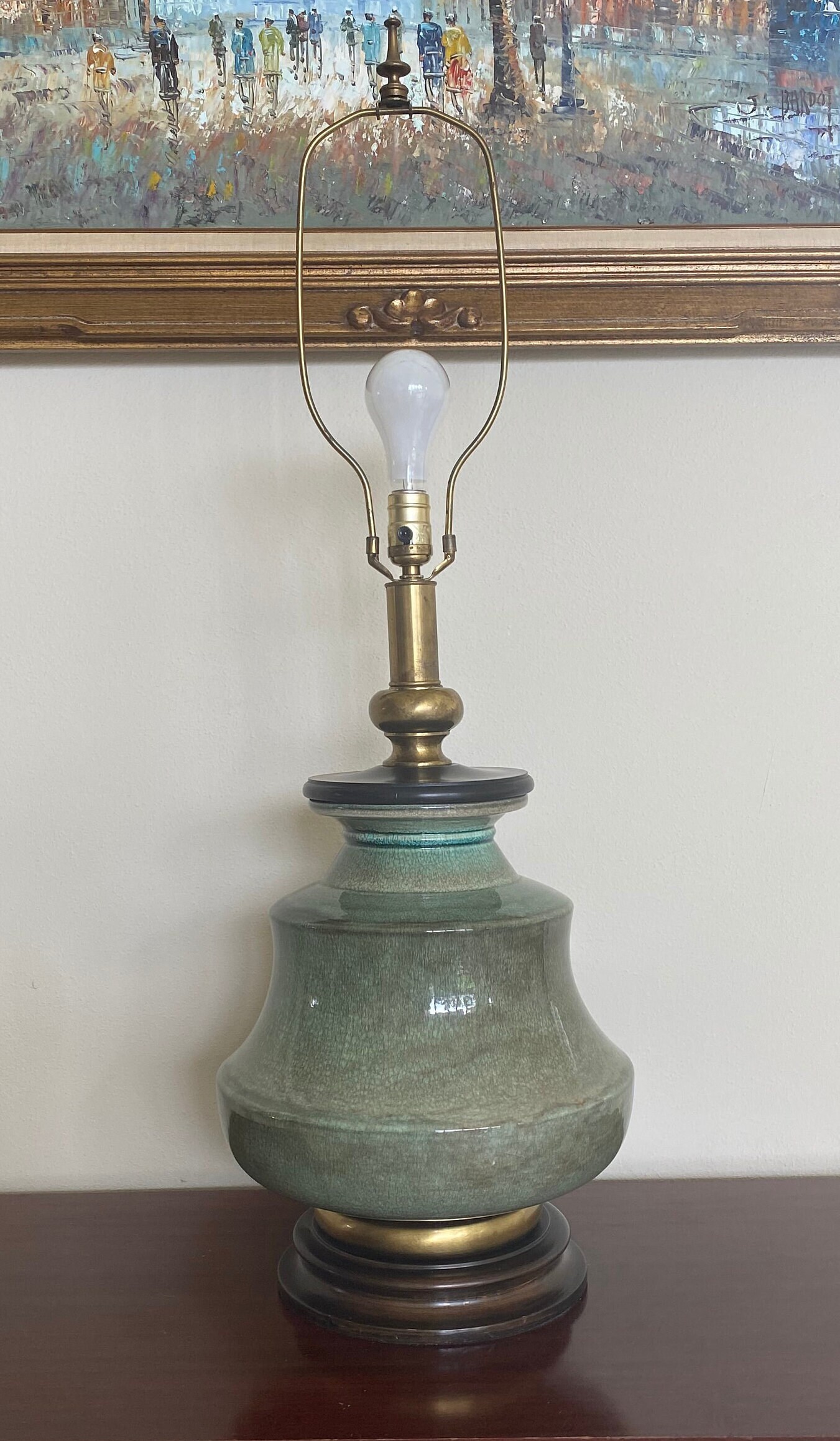 Vintage Frederick Cooper Large Brass Table Lamp 31