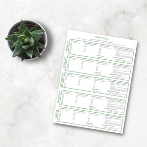 May include: A black and white printable daily planner with green text. The planner is divided into five days of the week: Monday, Tuesday, Wednesday, Thursday, and Friday. Each day has sections for "New Leads", "Follow Ups from Leads", "Client Follow Ups", "Social Media", "Network: Relationship Building", and "Connect with Team".