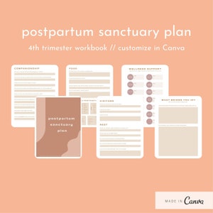 postpartum sanctuary plan // postpartum workbook // 4th trimester // postpartum essentials // postpartum guide // new mom gift // pregnancy