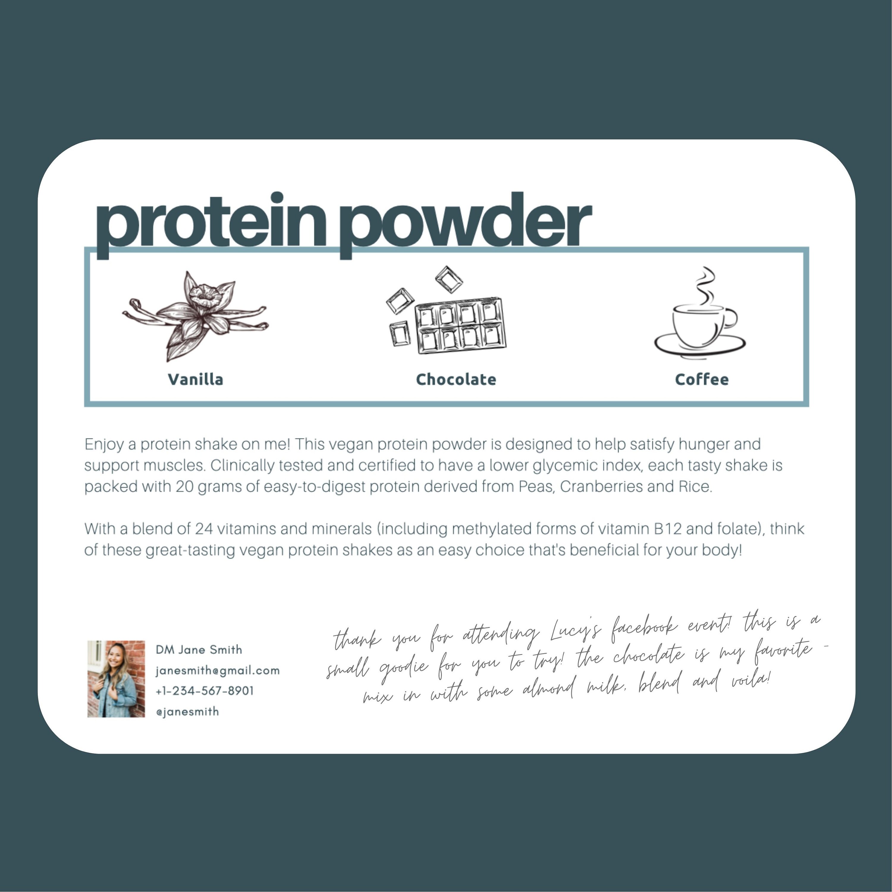 Protein Powder Sample Cards // Protein Shake Samples // Etsy