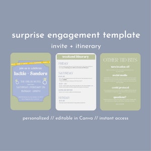 surprise engagement party invitation // personalized engagement party template // party invite // gatsby invitation