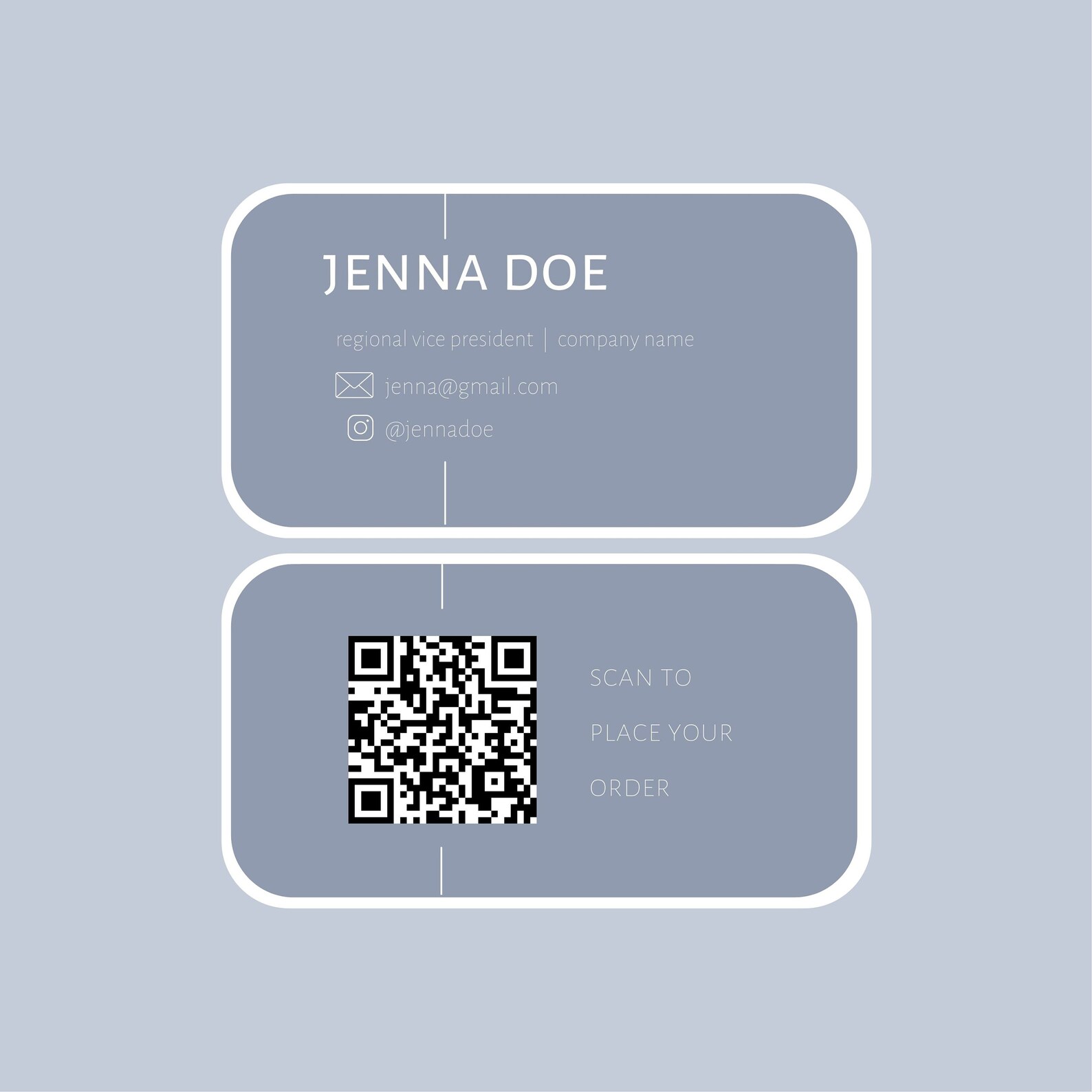 Rounded Business Cards // QR Code // Small Business // Minimalist ...