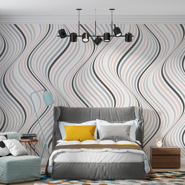 Beautiful Elegant Squiggly Lines Wallpaper - Peel & Stick