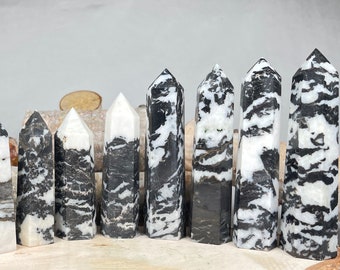 Rough Zebra Jasper Crystal with Polished Point Large Free-Standing Zebra Jasper Tower Brown Zebra Jasper Point