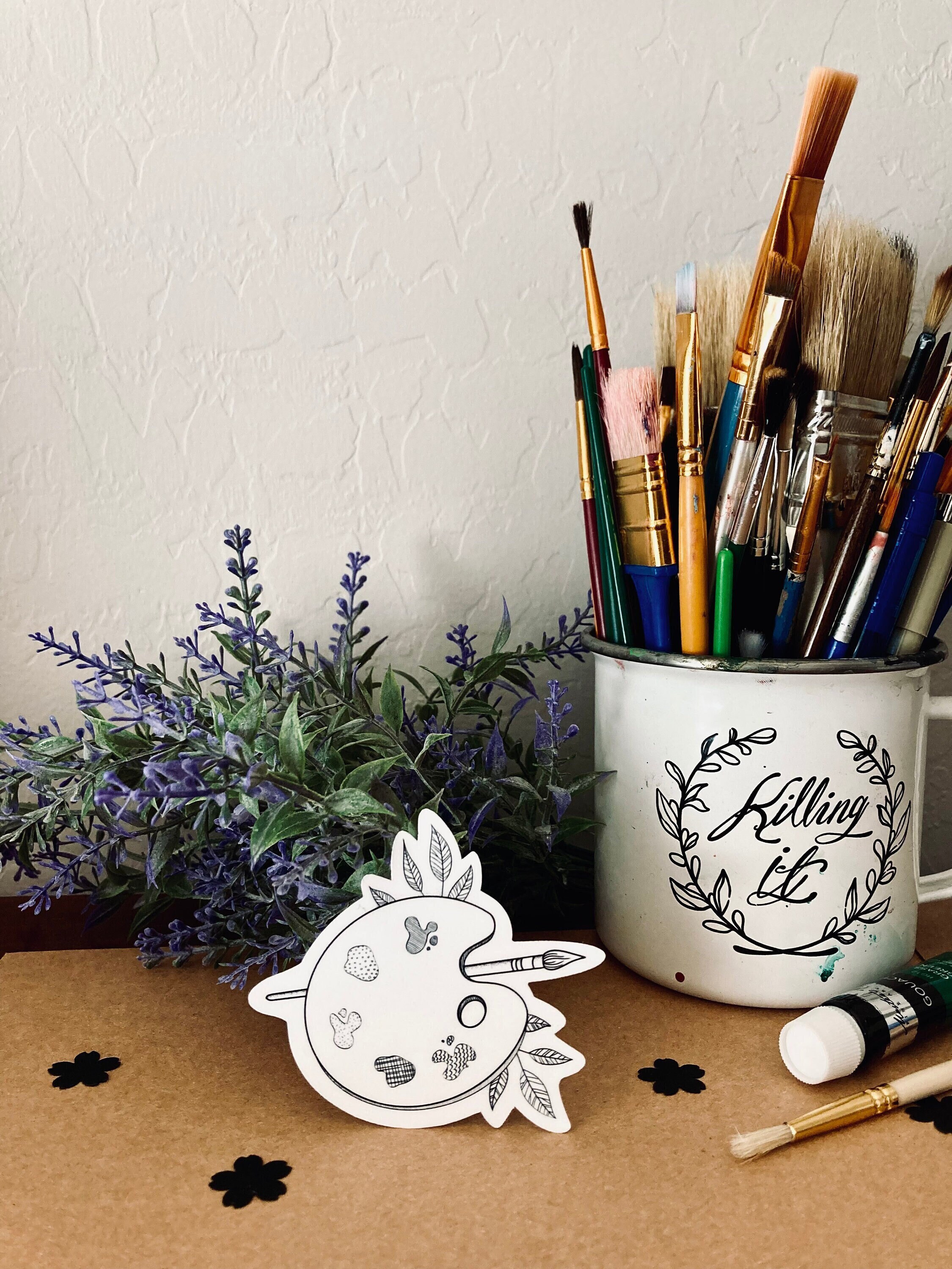 Create Art Sticker / Paint Palette Sticker / Painting Decal / Etsy
