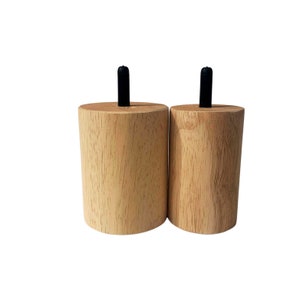 Wood Cylinder Furniture Leg Replacement – 2–4&quot; Height, 2–3&quot; Diameter – Sofa/Table Leg DIY Refurbish