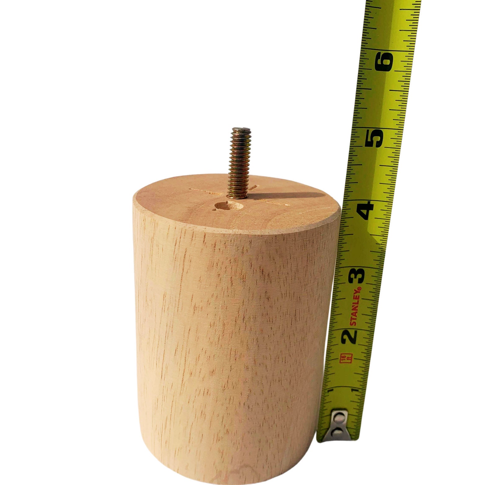 Cylinder Furniture Legs 2,3,4 Height by 2, 2 3/8, 3 Diameter. 5/16