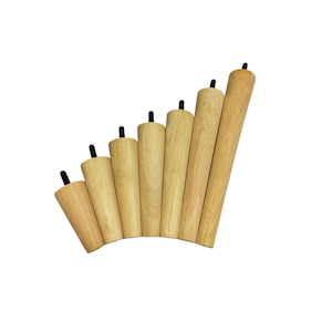 DIY Home Decor - Mid-Century Style 3,4,5,6,7,8,9,10,12&quot; Tall x 2&quot; Dia. Furniture Legs with 5/16&quot; Hanger Bolts Protruding 1&quot; (Set of 4 Legs)