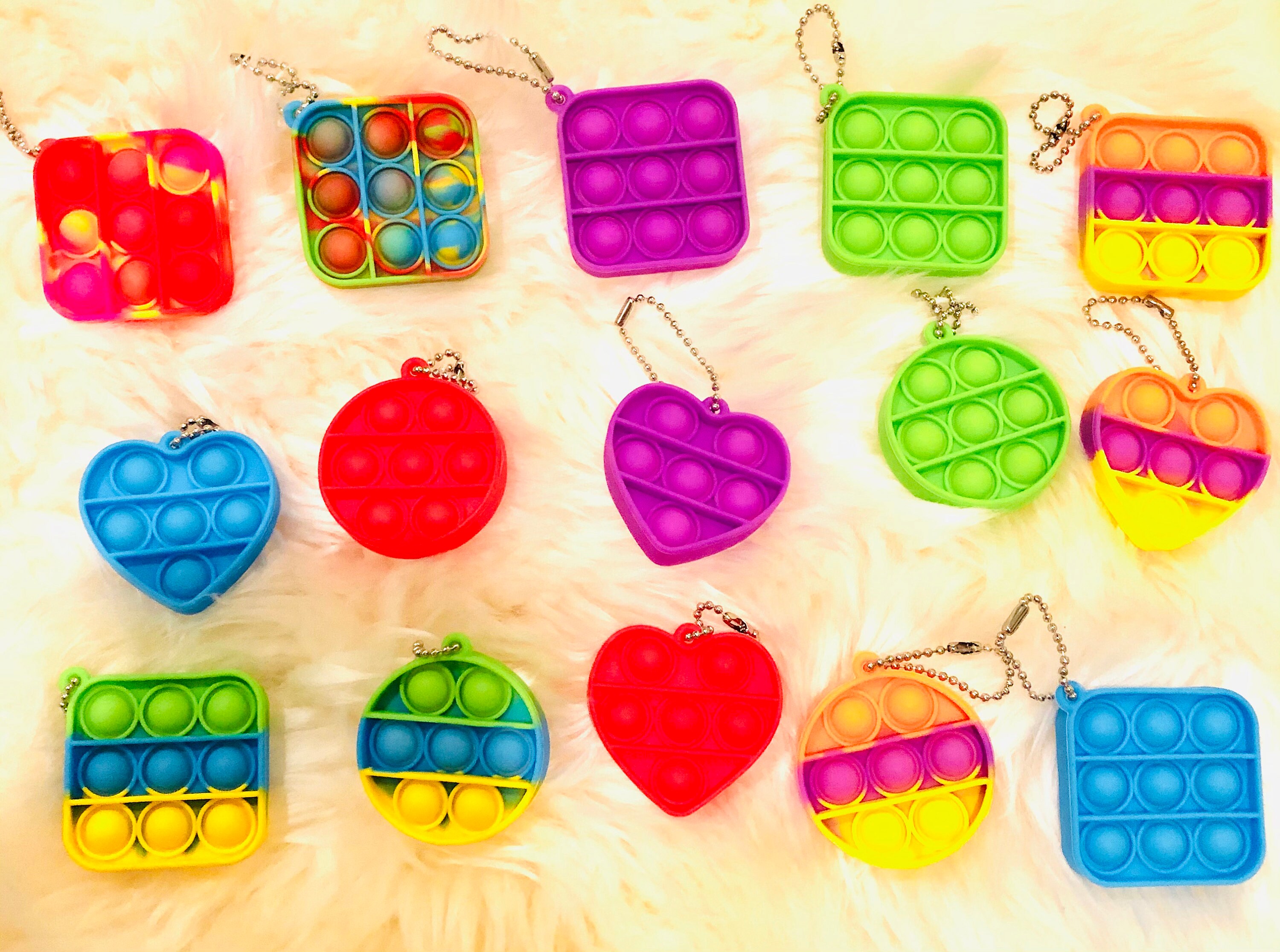 Mini Pop It Keychains Pop it fidget fidgets fidget toys Etsy