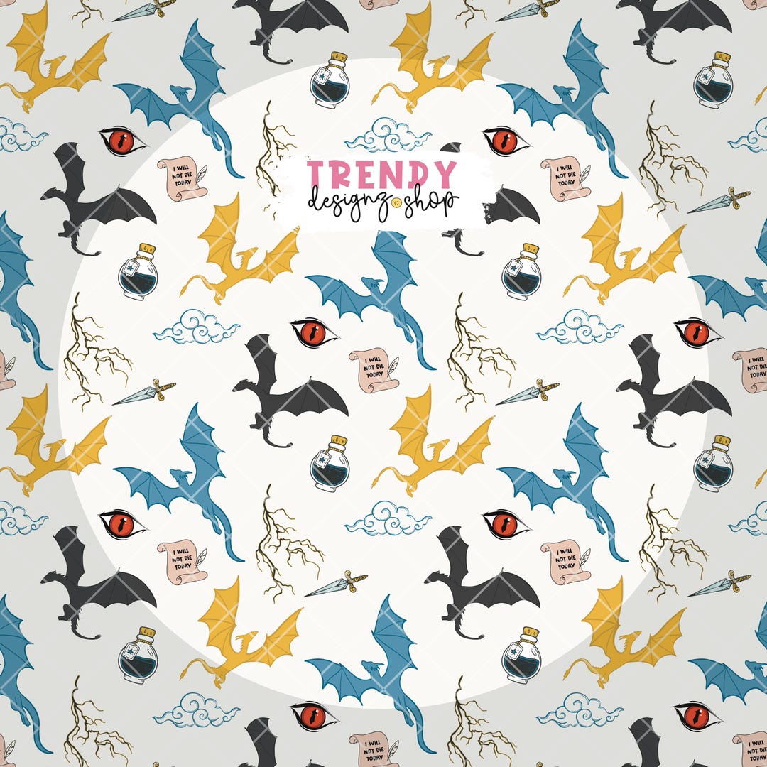 Fourth Wing Seamless Pattern PNG, Digital Download, Repeat Pattern - Etsy