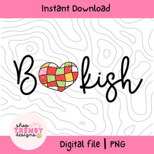 Disco Heart Bookish PNG File: Trendy Design (Digital Download)