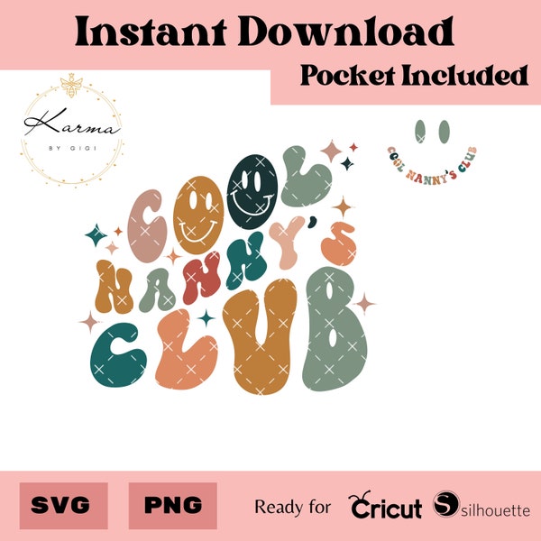 Cool Nannys club sublimation Front and back PNG file, digital download, instant download,gift for nannys, sublimation, DTF, grandmas life