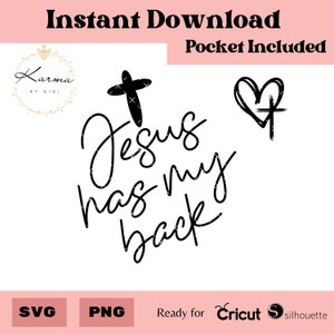 Jesus has my back Front and back SVG, PNG file, digital download, instant download, digital design, sublimation, DTF, religious, Christian