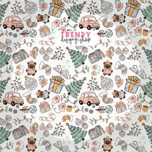 Bookish Christmas Seamless Pattern: Holiday Cozy Design (PNG Digital Download)