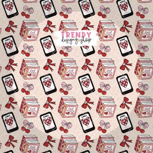 Valentine&#39;s Day Kindle Girlie Seamless Pattern (Digital Download)