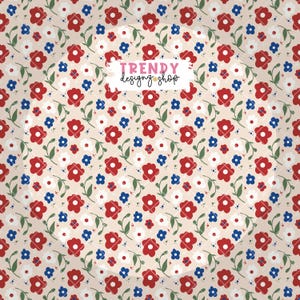 Summer Wildflowers Seamless Pattern - retro summer fabric design for sublimation - cottagecore
