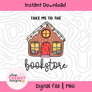Christmas Bookstore PNG: Bookish Design (Digital Download)