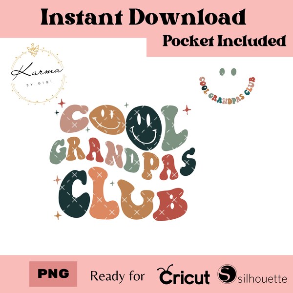 Cool Grandpas club sublimation Front and back PNG file, digital download, instant download,gift for grandma, sublimation, DTF, grandpas life