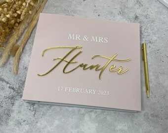 Chloe Collection - Luxury Personalised Acrylic Guest Book with Surname