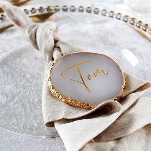 Personalised Gold Edged Coaster, Placename, Place name, Favour with different font options image 1