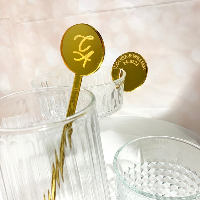 Luxury Personalised Acrylic Drinks Stirrer & Chip Set image 3