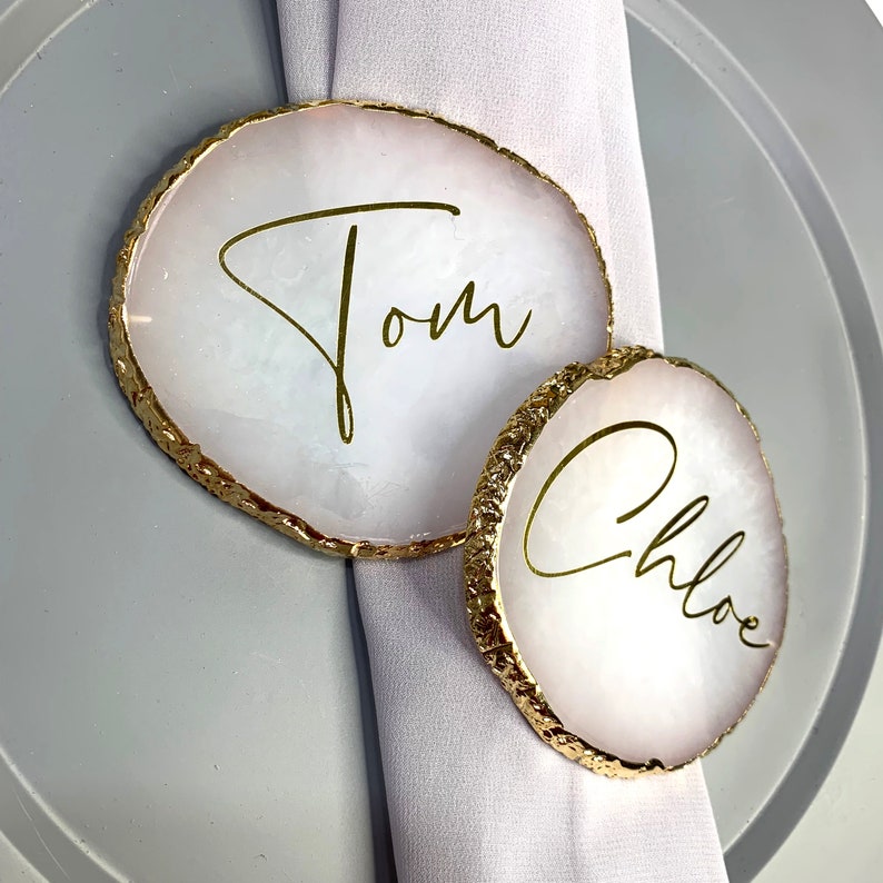 Personalised Gold Edged Coaster, Placename, Place name, Favour with different font options image 3