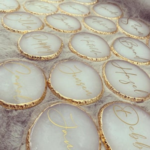 Personalised Gold Edged Coaster, Placename, Place name, Favour with different font options image 4