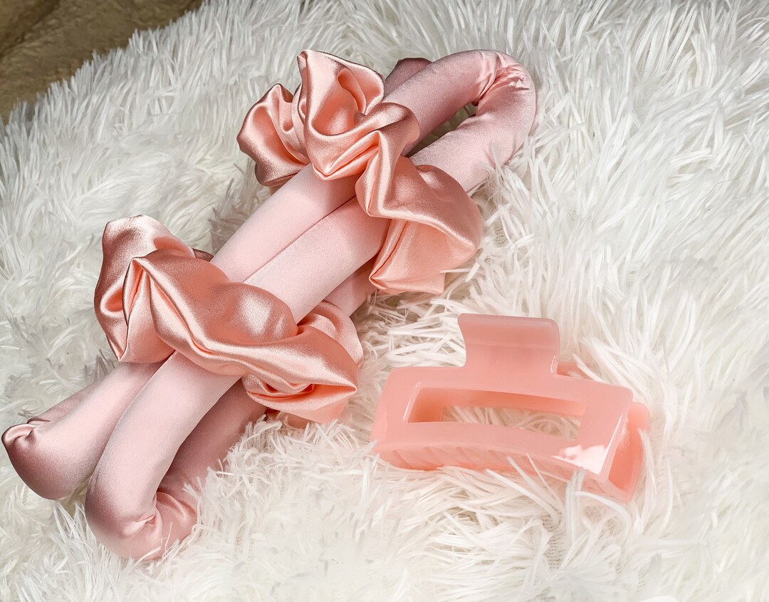 Silk Ribbon Hair Curler Heatless Curler damage Free Silk Scrunchies With Clip Heatless Curls Etsy