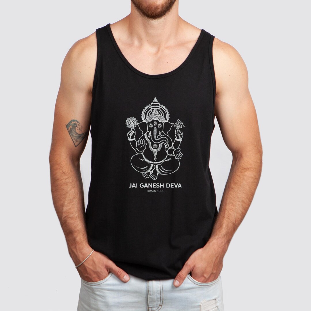 Débardeur Yoga Ganesh - Symbole Hindou Méditation - Coupe Classique Unisexe - Coton Léger - Pour Homme & Femme