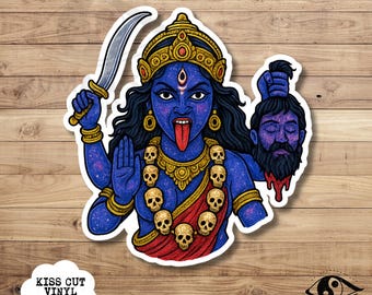 Kali Goddess Sticker: Fierce Hindu Art, Laptop Decal