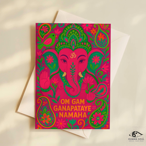 Bunte Ganesh Grußkarten - Spirituelle Kunst für Feiern, Festivals, Wünsche, Einladungen, Dankesnotizen