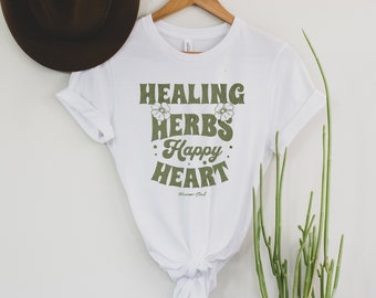 Healing Herbs Happy Heart T-Shirt: Floral Herbalist Gift