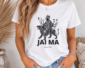 Jai Ma Durga T-shirt: Hindoegodin van de bescherming - Unisex