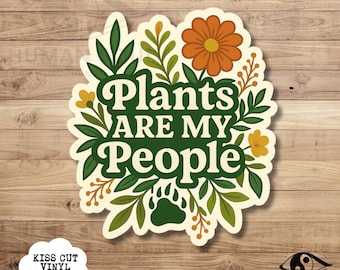 Botanical Vinyl Sticker: Funny Nature Laptop Decal - Eco Plant Lover Gift