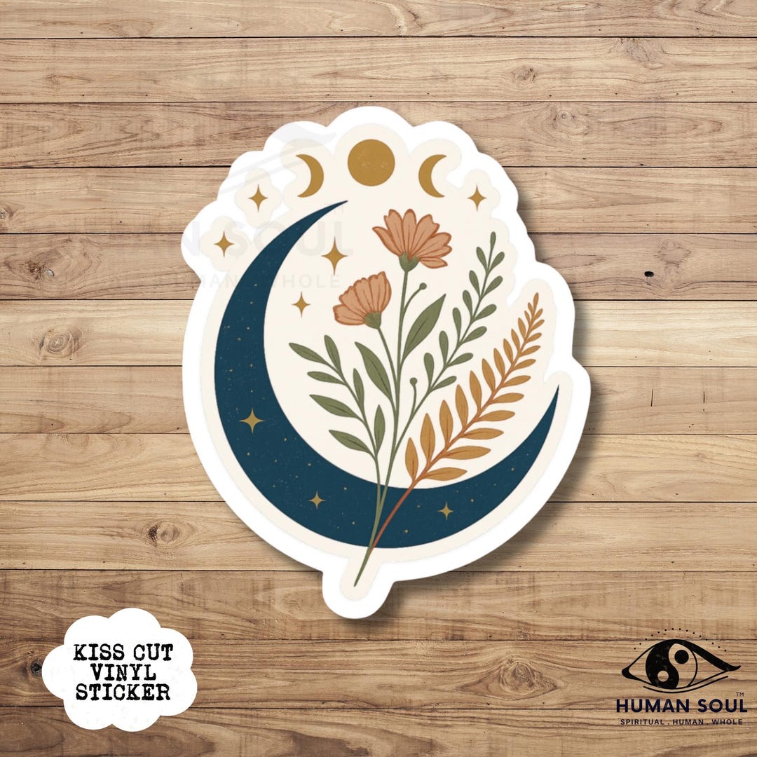 Celestial Floral Stickers: Boho Laptop, Journal & Scrapbook Decals - Etsy