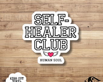 Vinilo autocurativo: calcomanía con frase sobre terapia de salud mental