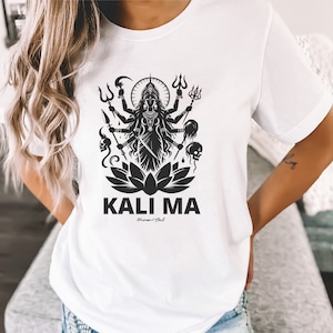 Kali Maa T-Shirt: Hindu Goddess Graphic Tee, Boho Spiritual Clothing