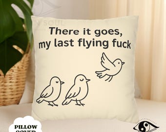 Funny Bird Pillow Cover: Sarcastic Statement Decor, Minimalist Accent