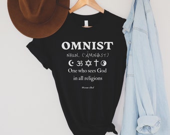 Omnist T Shirt - Religious Symbols Art - Spiritual Gift