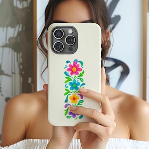 Floral Phone Case - Colorful Flower Design, Tough Protective Case, Gift for Her, Floral Accessories, Nature-Inspired Tech